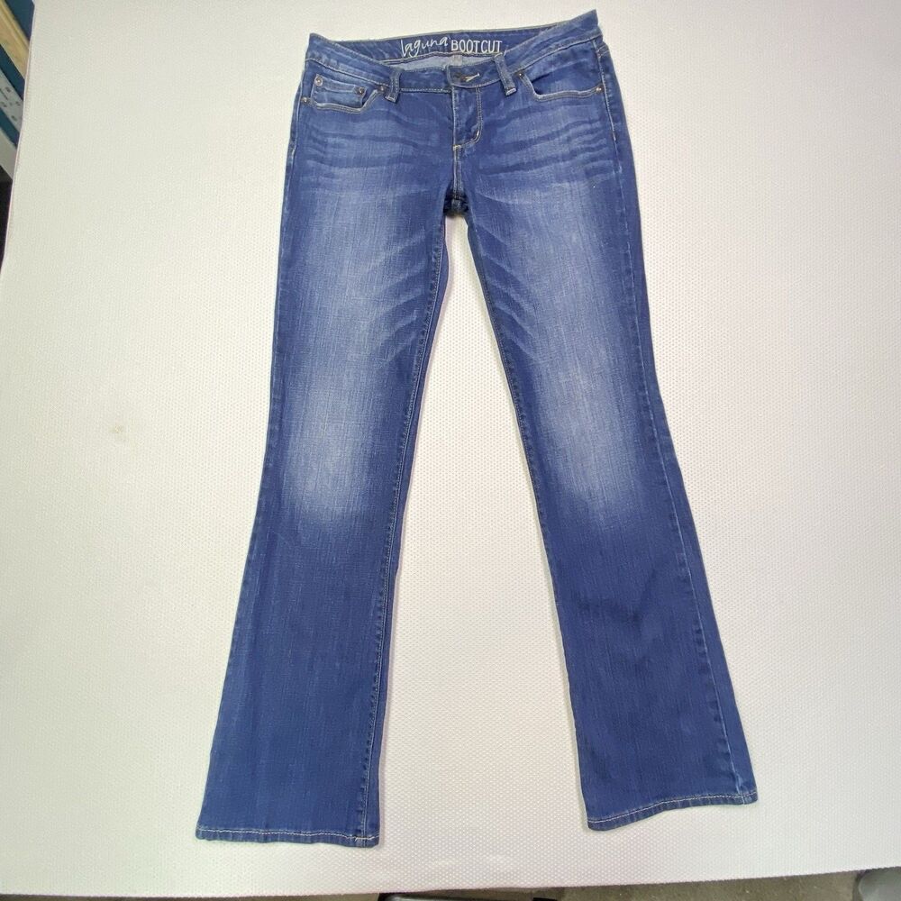 Bull Head Pacsun Laguna Low Rise Boot Cut Denim Jeans Medium Wash 7 Regular